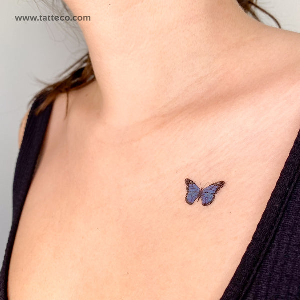 Blue Butterfly Temporary Tattoo - Set of 3