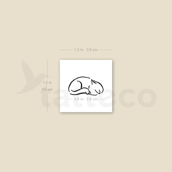 Sleepy Cat Temporary Tattoo - Set of 3