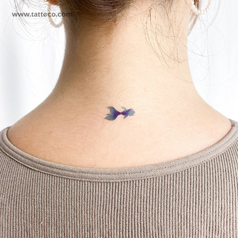 Blue Fish Temporary Tattoo - Set of 3