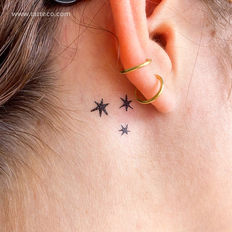 Minimalist Three Stars Temporary Tattoo - Set of 3
