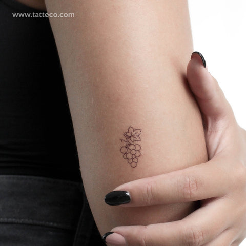 Grapes Temporary Tattoo - Set of 3