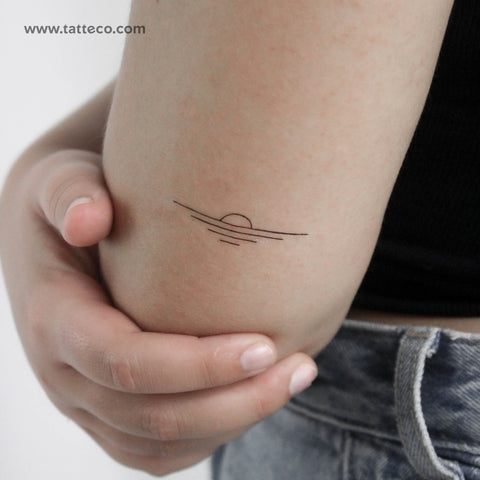 Minimalist Sunset Temporary Tattoo - Set of 3