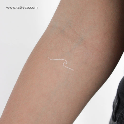 White Wave Temporary Tattoo - Set of 3