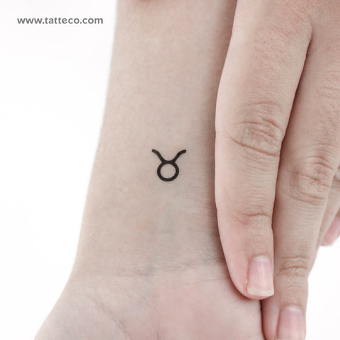 Taurus Zodiac Symbol Temporary Tattoo - Set of 3