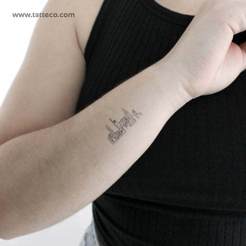 Small NYC Skyline Temporary Tattoo - Set of 3