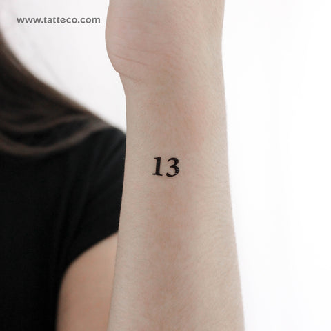 Number 13 Temporary Tattoo - Set of 3