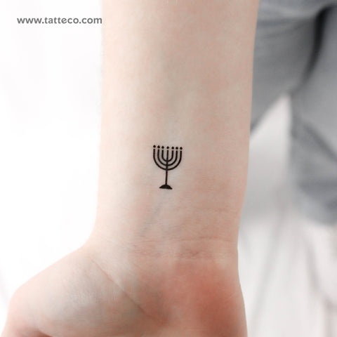 Menorah Temporary Tattoo - Set of 3