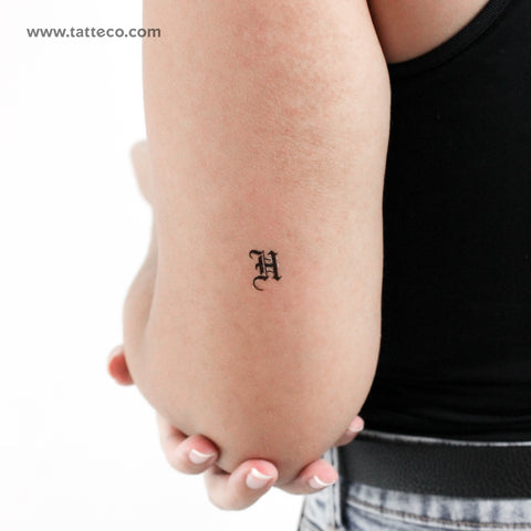 Gothic H Letter Temporary Tattoo - Set of 3