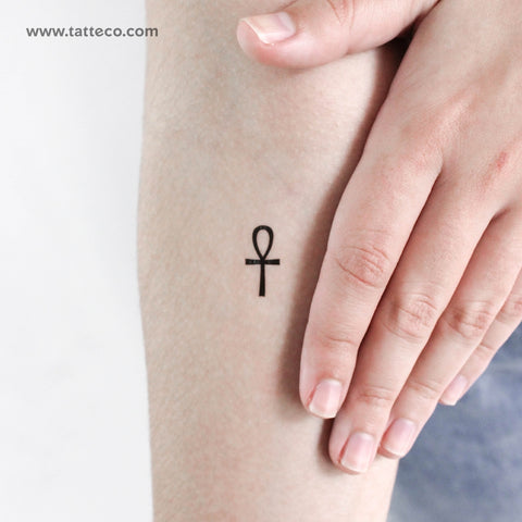 Small Ankh Symbol Temporary Tattoo - Set of 3