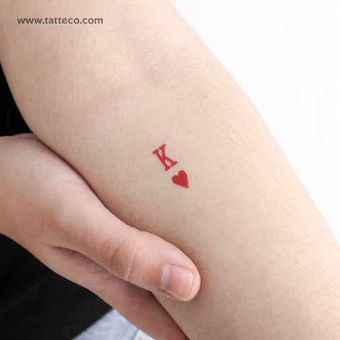 King of Hearts Temporary Tattoo - Set of 3