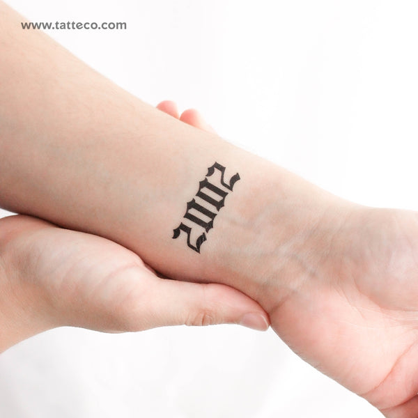 Gothic 2002 Birth Year Temporary Tattoo - Set of 3