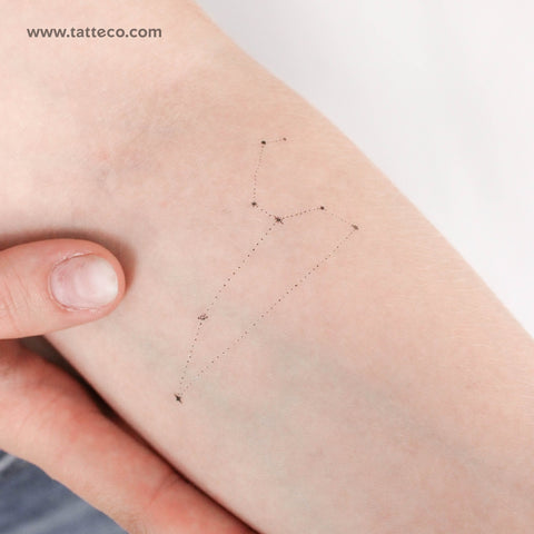 Minimalist Leo Constellation Temporary Tattoo by Puntuak - Set of 3