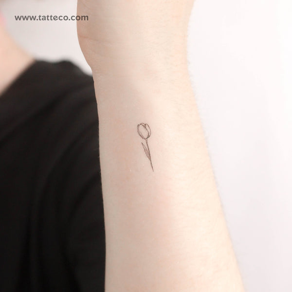 Small Tulip Temporary Tattoo - Set of 3
