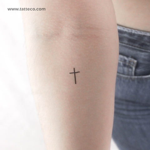 Minimalist Cross Temporary Tattoo - Set of 3