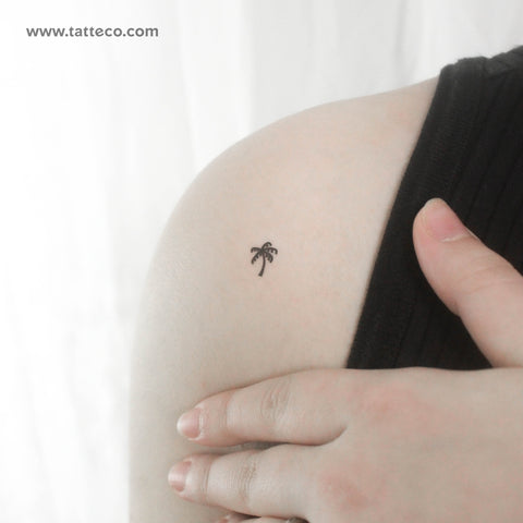 Tiny Palm Tree Temporary Tattoo - Set of 3