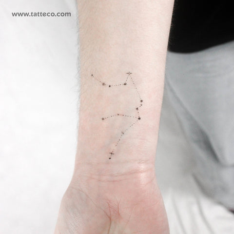 Minimalist Aquarius Constellation Temporary Tattoo by Puntuak - Set of 3