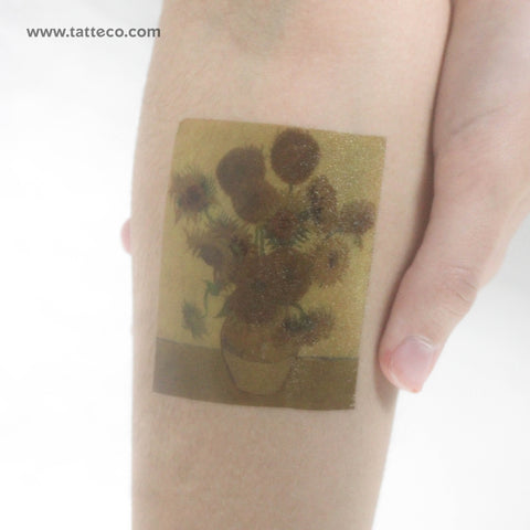 Van Gogh's Sunflowers Temporary Tattoo - Set of 3