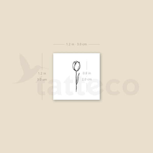 Small Tulip Temporary Tattoo - Set of 3
