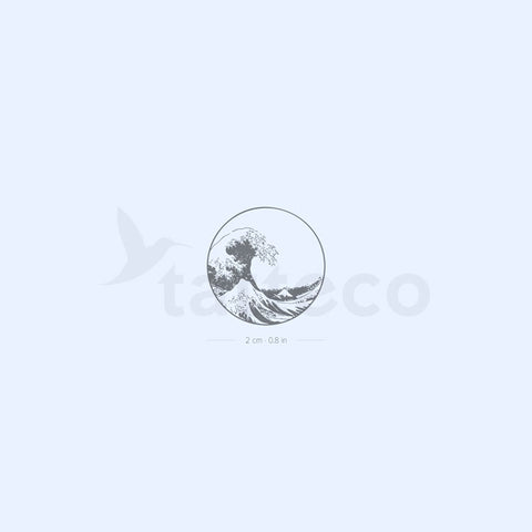 'The Great Wave off Kanagawa' Circle Semi-Permanent Tattoo - Set of 2