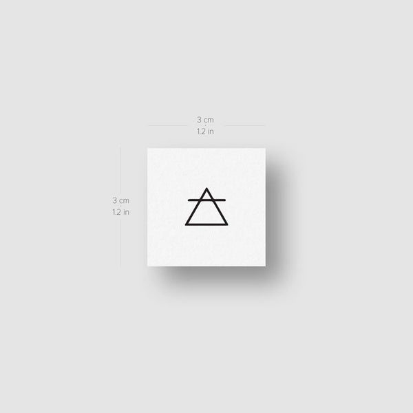 Tiny Air Alchemical Symbol Temporary Tattoo - Set of 3