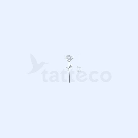 Fine Line Rose Semi-Permanent Tattoo - Set of 2
