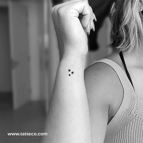 Three Stars Temporary Tattoo - Set of 3