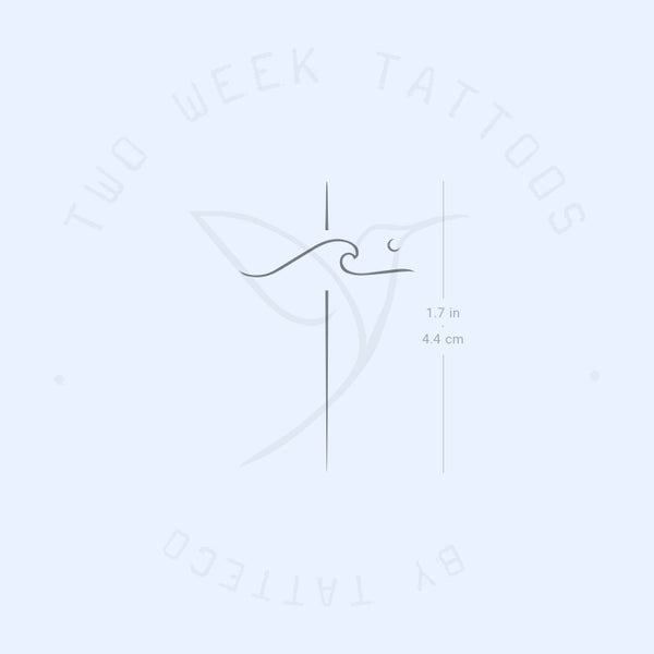 Wave And Cross Semi-Permanent Tattoo - Set of 2