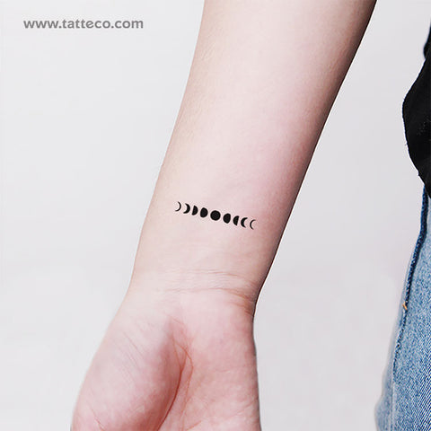 Small Moon Phases Temporary Tattoo - Set of 3