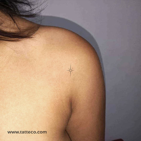Fine Line North Star Temporary Tattoo - Set of 3