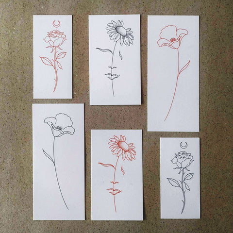 Flower Collection by Jakenowicz Temporary Tattoo Set