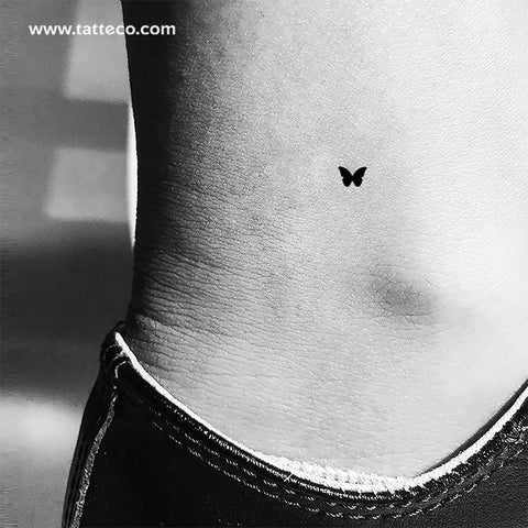 Tiny Black Butterfly Temporary Tattoo - Set of 3