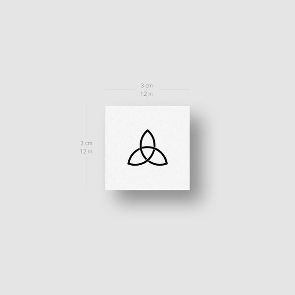 Small Triquetra Temporary Tattoo - Set of 3